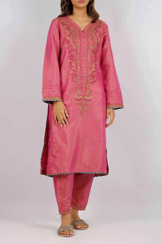 Embroidered Cotton Jacquard Stitched 2 Piece (Shirt/Trouser)