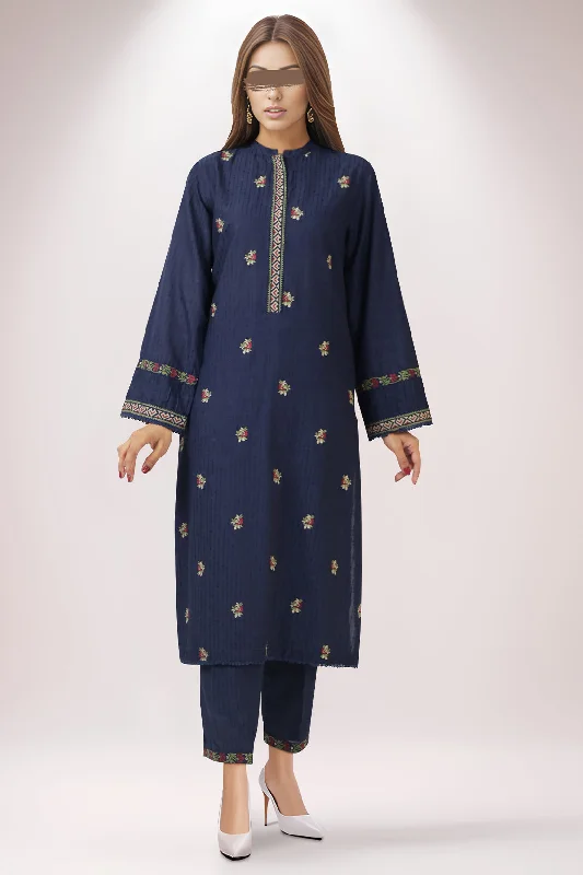 Embroidered Cotton Jacquard Stitched 2 Piece (Shirt/Trouser)