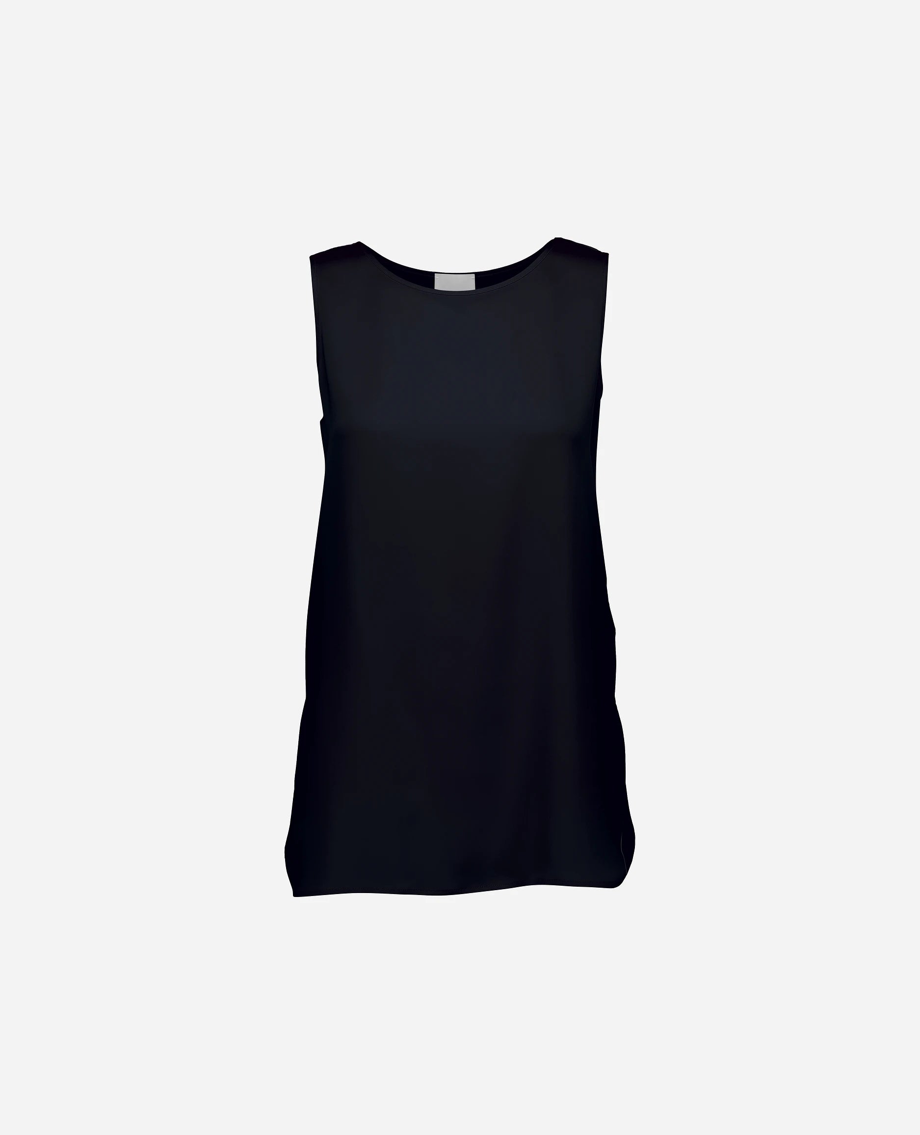 Seiden Top in Navy - Gerade Passform