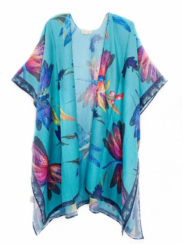 81110 Teal-Multi Dragonfly Kimono