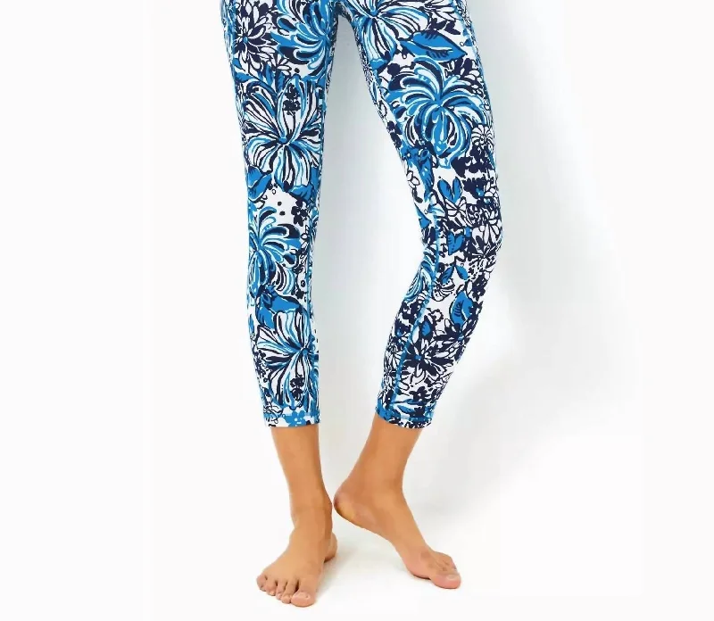 South Beach High Rise Midi Legging In Navy Pandarama