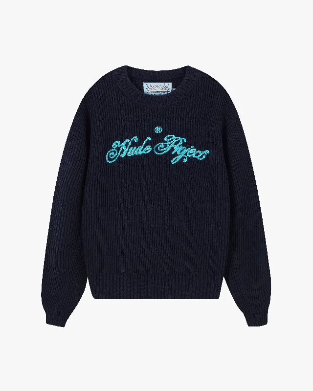 SCRIPT SWEATER NAVY