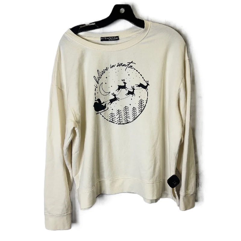 Sweatshirt Crewneck By Fifth Sun In Cream, Size: Xxl