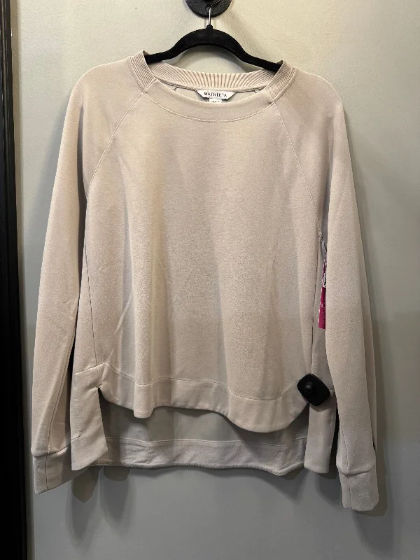 Athletic Sweatshirt Crewneck By Athleta In Beige, Size: M