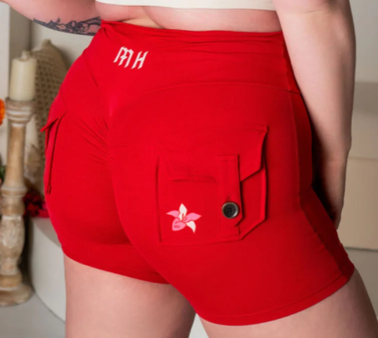 WARRIOR RED-POCKET SCRUNCH SHORTS -4" INSEAM