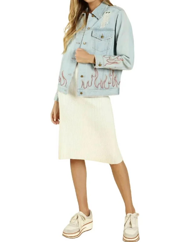 Some Like It Hot Distressed Jacket In Denim