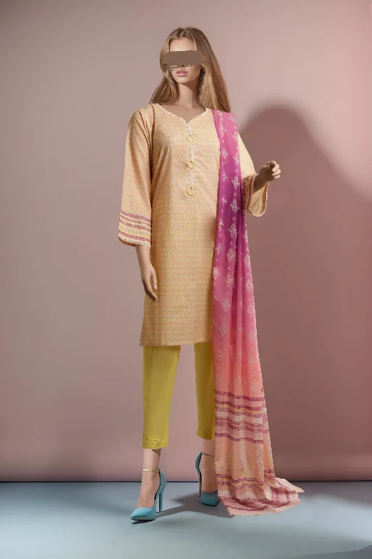 printed Lawn Stitched 2 Piece (Shirt/Dupatta)