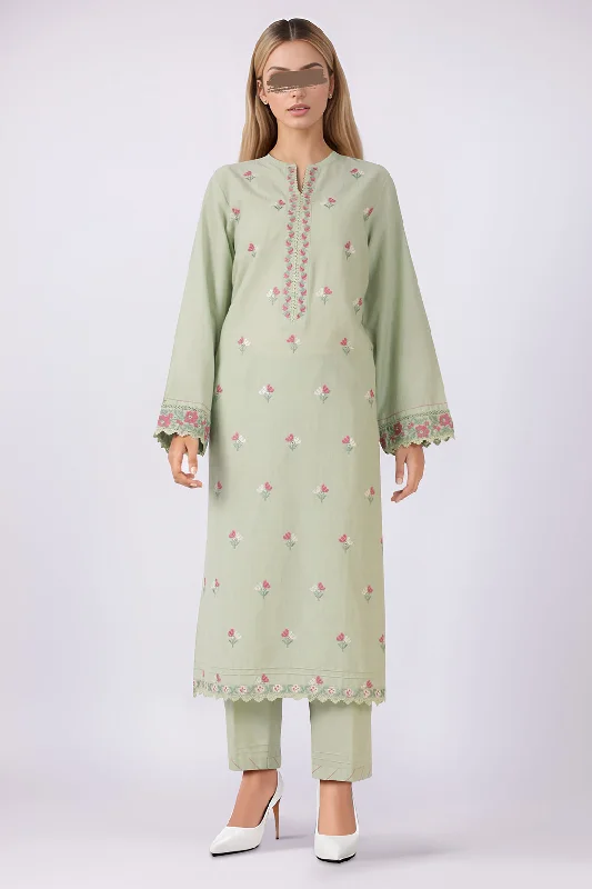 Embroidered Cotton Jacquard Stitched 2 Piece (Shirt/Trouser)