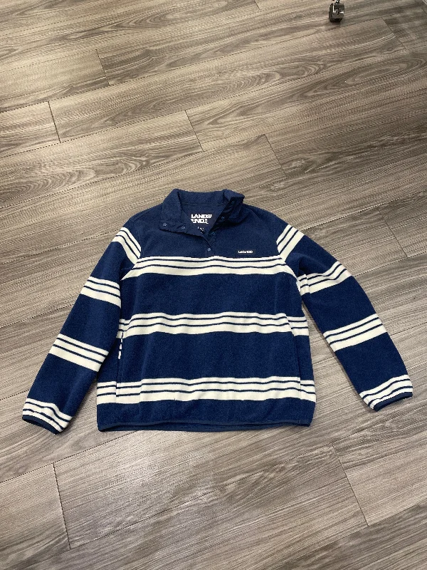 Sweatshirt Collar By Lands End In Striped Pattern, Size: M