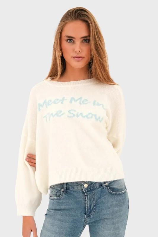 "Meet me in the snow" sweater white