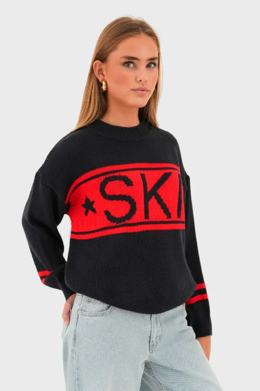 "Ski" sweater red