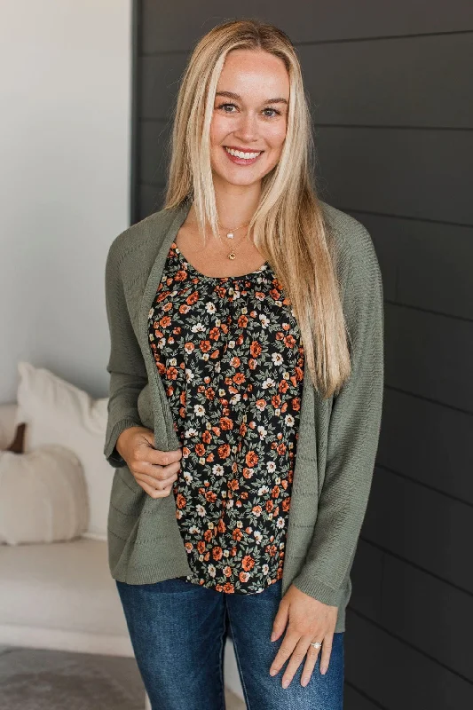 Just You & Me Dolman Sleeve Cardigan- Dusty Sage