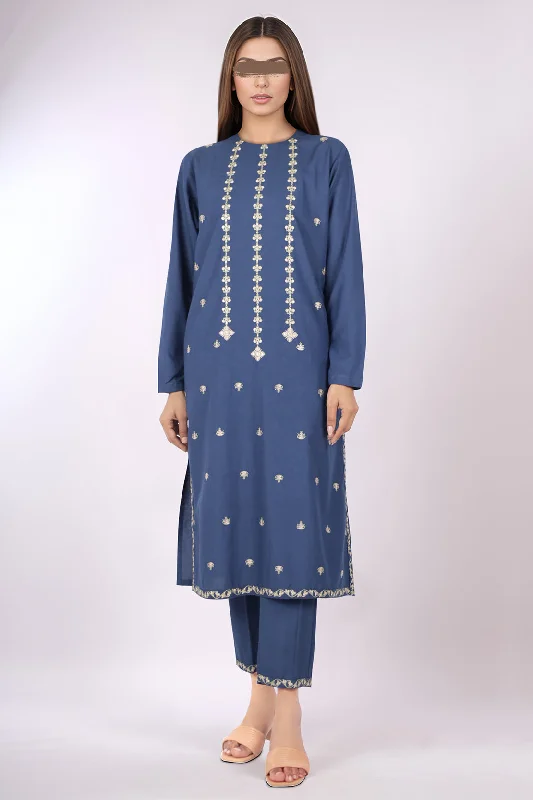 Embroidered Cotton Jacquard Stitched 2 Piece (Shirt/Trouser)