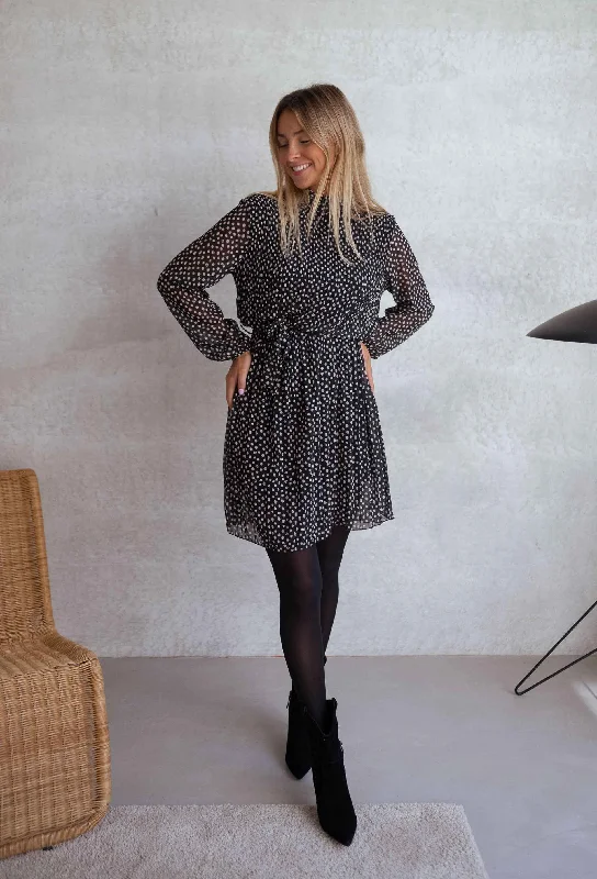 Black Aurore Polka Dot Dress