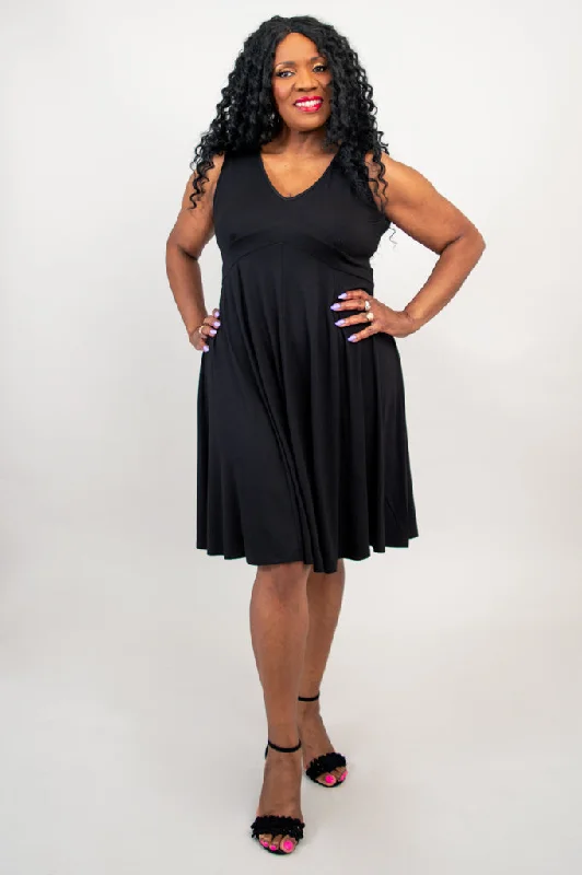 Pamela Dress, Black, Bamboo