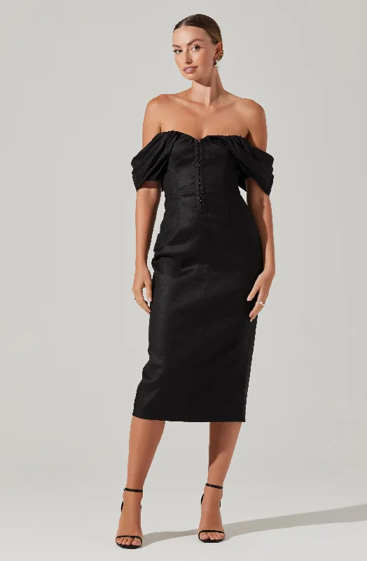 Opal Off-Shoulder Midi Dress