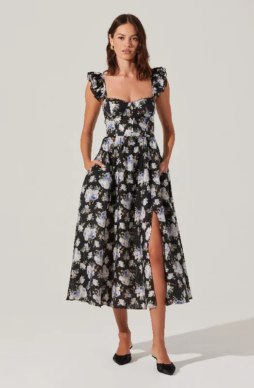 Wedelia Floral Bustier Midi Dress