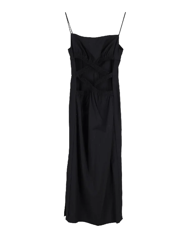 Christopher Esber Cutout Maxi Dress in Black Wool