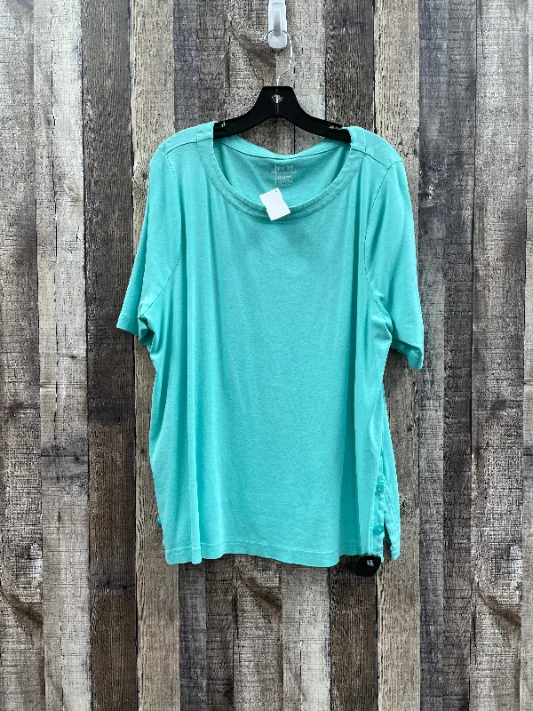 Green Top Short Sleeve Chicos, Size Xxl