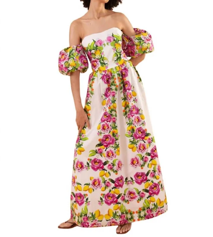 Juliet Cotton Maxi Dress In Peony Pink