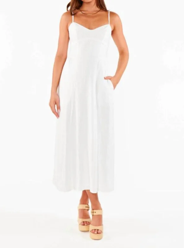 Linen Maxi Dress In White