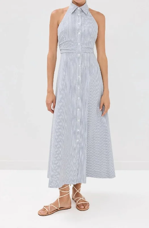 Mackey Maxi Dress In Blue/white