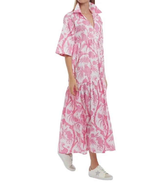 Marni Maxi Dress In Pink Peacock