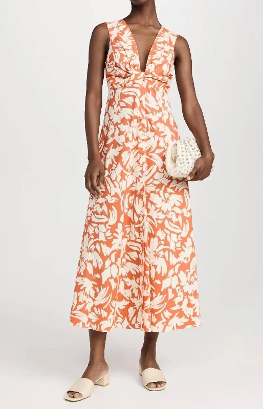 Najah Maxi Dress In Patmos Tangerine