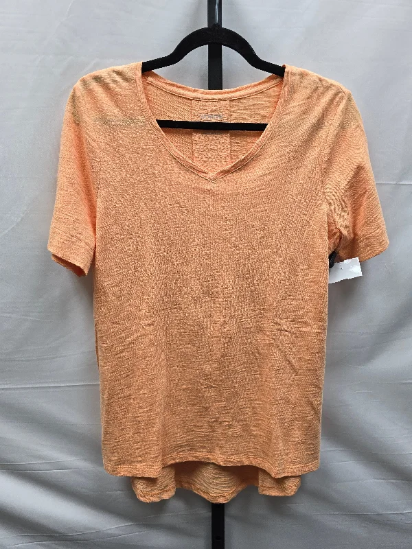 Orange Top Short Sleeve Basic Chicos, Size S