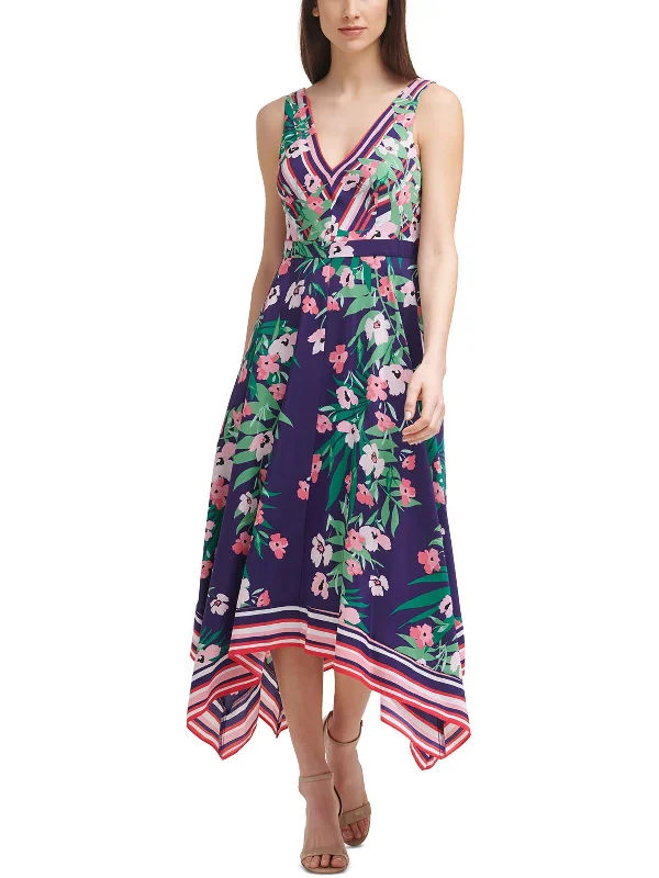 Plus   Womens Floral Print Summer Maxi Dress