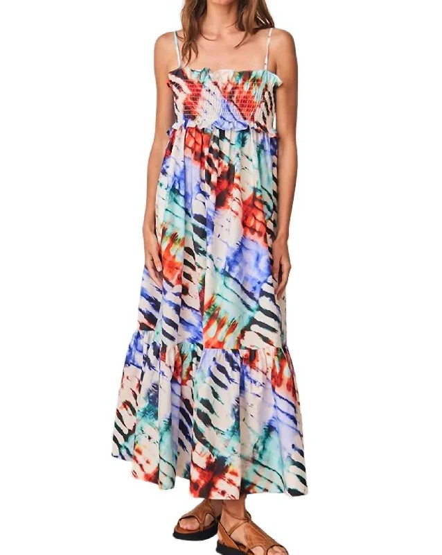 Reese Maxi Dress In Electric Tie-Dye