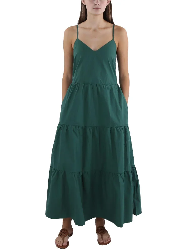 Womens Cotton Tea Length Maxi Dress