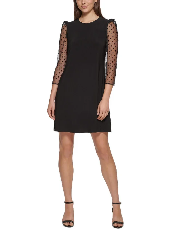 Womens Mesh Mini Shift Dress