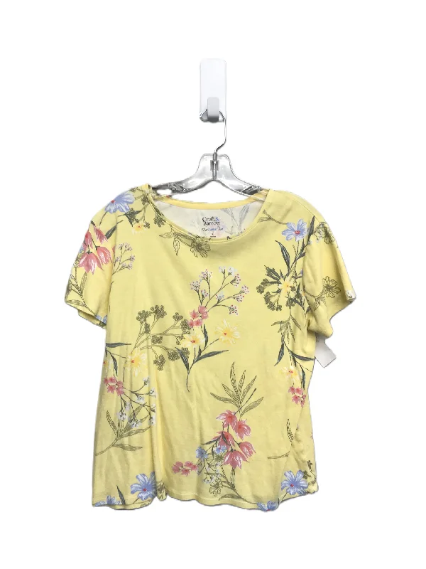 Yellow Top Short Sleeve Basic By Croft And Barrow, Size: L