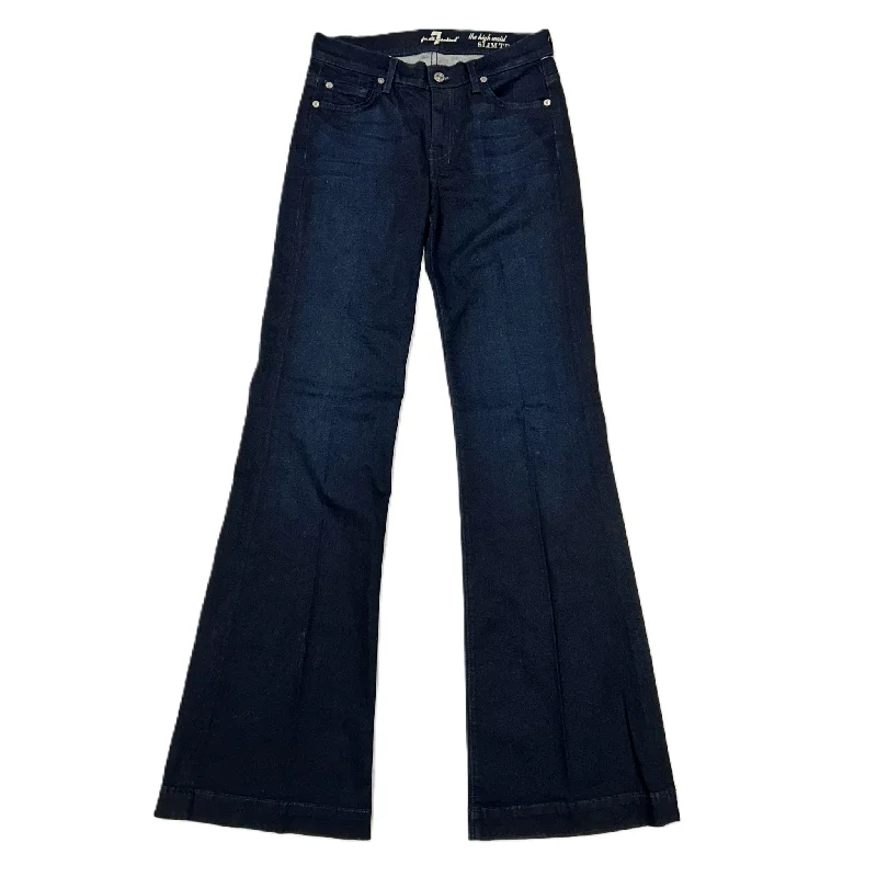 Jeans Flared By 7 For All Mankind In Blue Denim, Size: 2