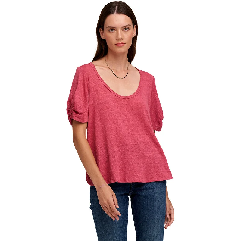 Bella Linen Knit Scoop Neck Tee (Calypso)