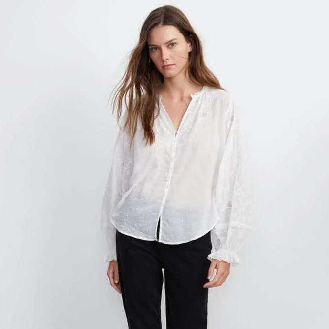 Cotton Embroidery Top (Off-White)