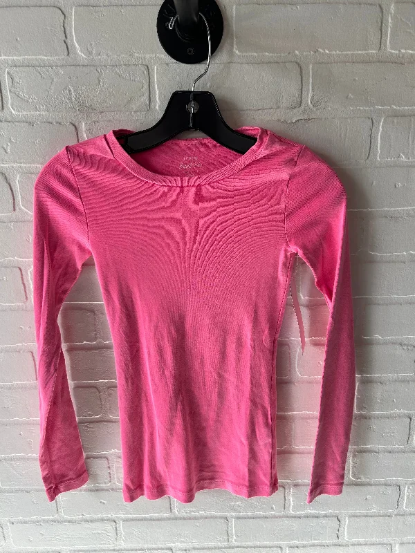 Top Long Sleeve Basic By J. Crew In Pink, Size: Xxs