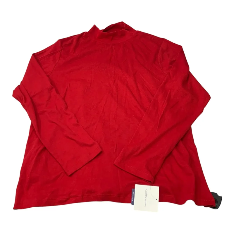 Top Long Sleeve By Croft And Barrow In Red, Size: 2x