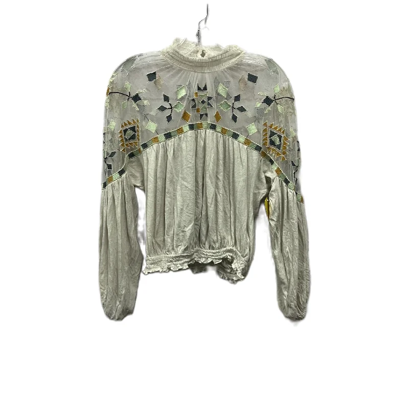 Top Long Sleeve By Free People In Tan, Size: S