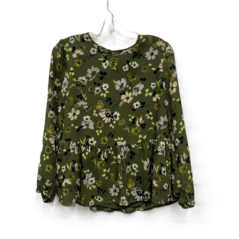 Top Long Sleeve By Madewell In Green, Size: S