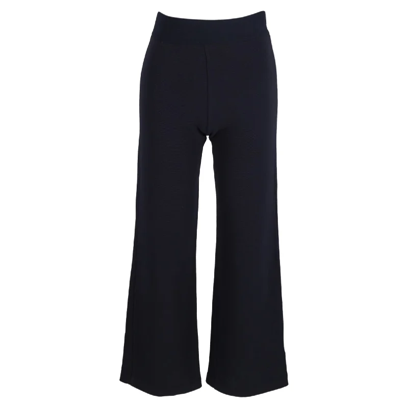 Emporio Armani Wide- Leg Trousers in Navy Blue Wool