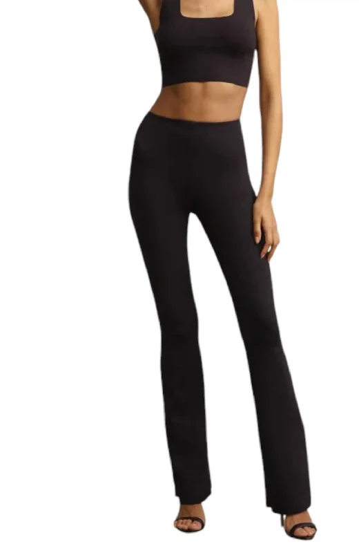 Neoprene Flared Legging In Black