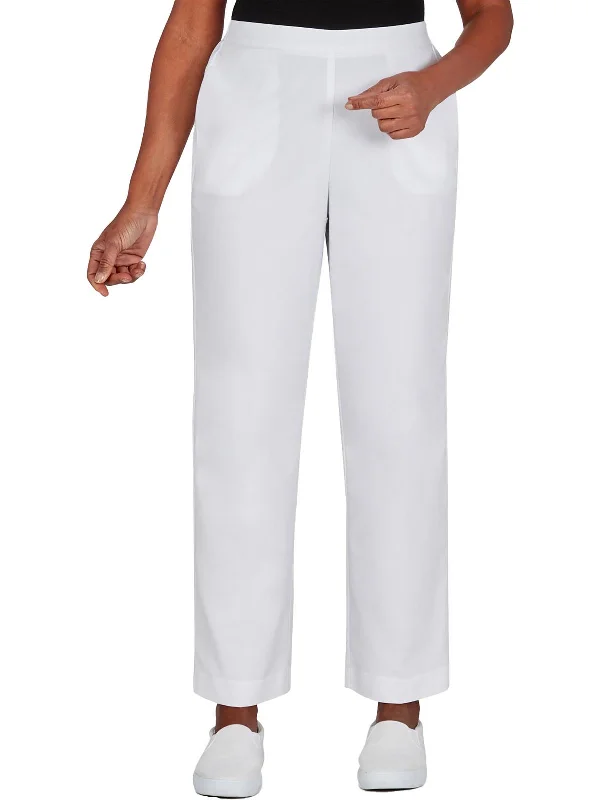 Womens High Rise Classic Fit Straight Leg Pants