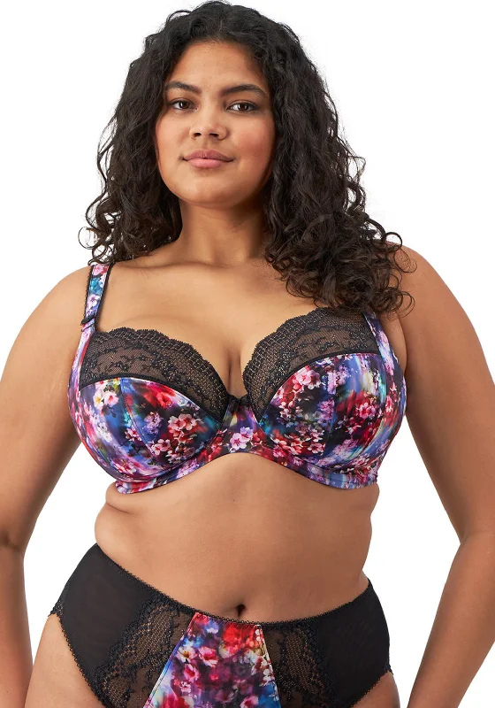 Elomi Lucie Print Plunge Bra, Cherry Blossom