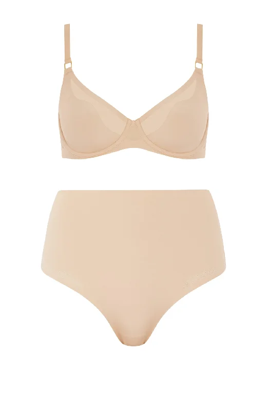 Pure Light Bra and High waist High-Waisted Brief Set