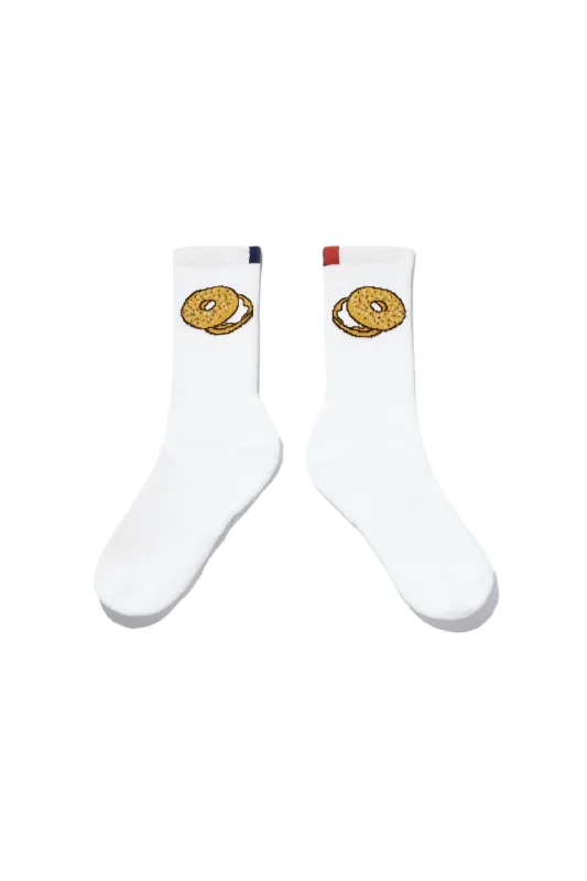 The Women's Bagel Sock In White