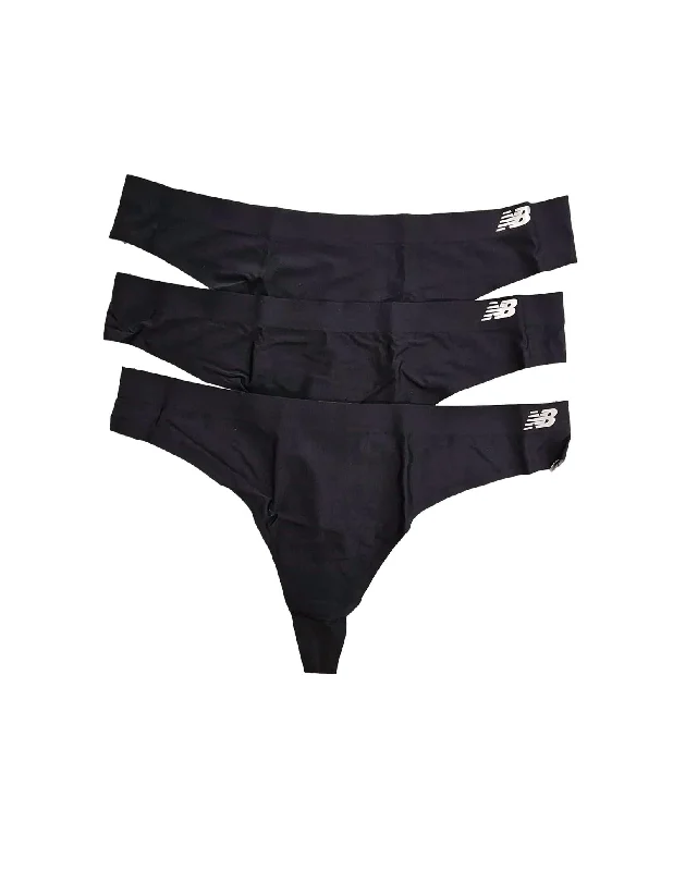 Women's 3-Pack Performance Underwear Breathable Thong In Black/black/black