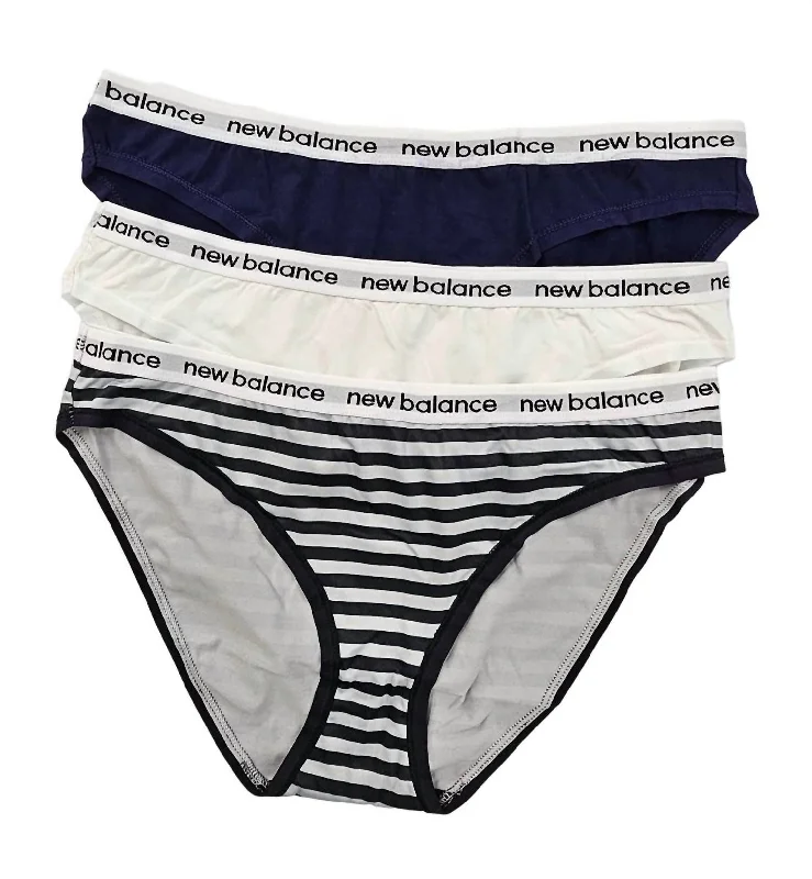 Women's 3-Pack Performance Underwear Eversoft Hipster In Black Stripe/white/pigment