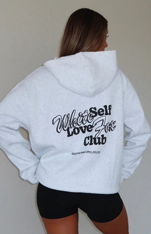 Self Love Always Oversized Hoodie Grey Marle